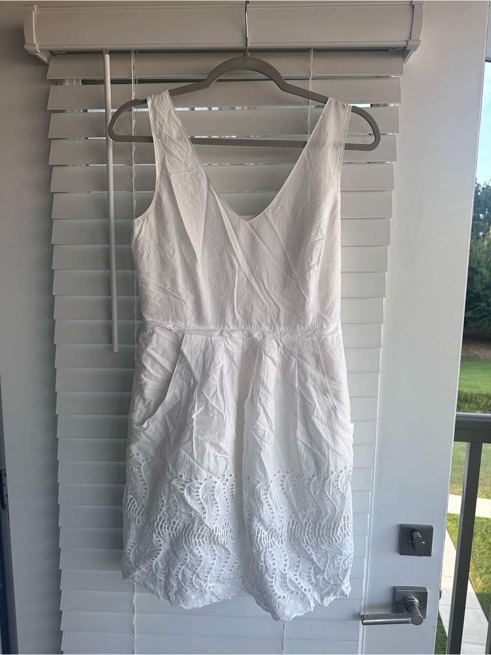 Jcrew White Eyelet V-Neck Summer Dress
